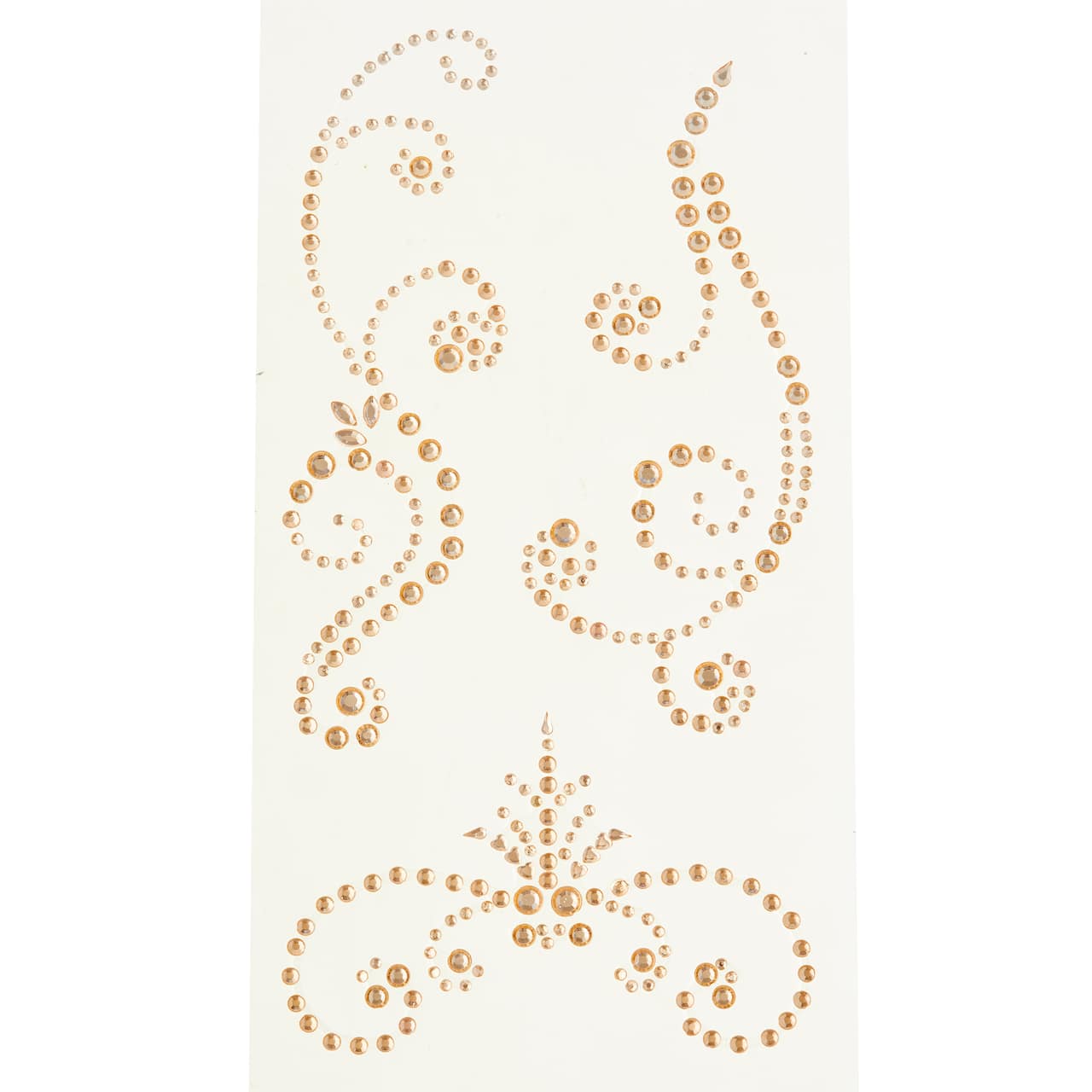 12 Packs: 3 ct. (36 total) Champagne Rhinestone Flourish Stickers by Recollections™